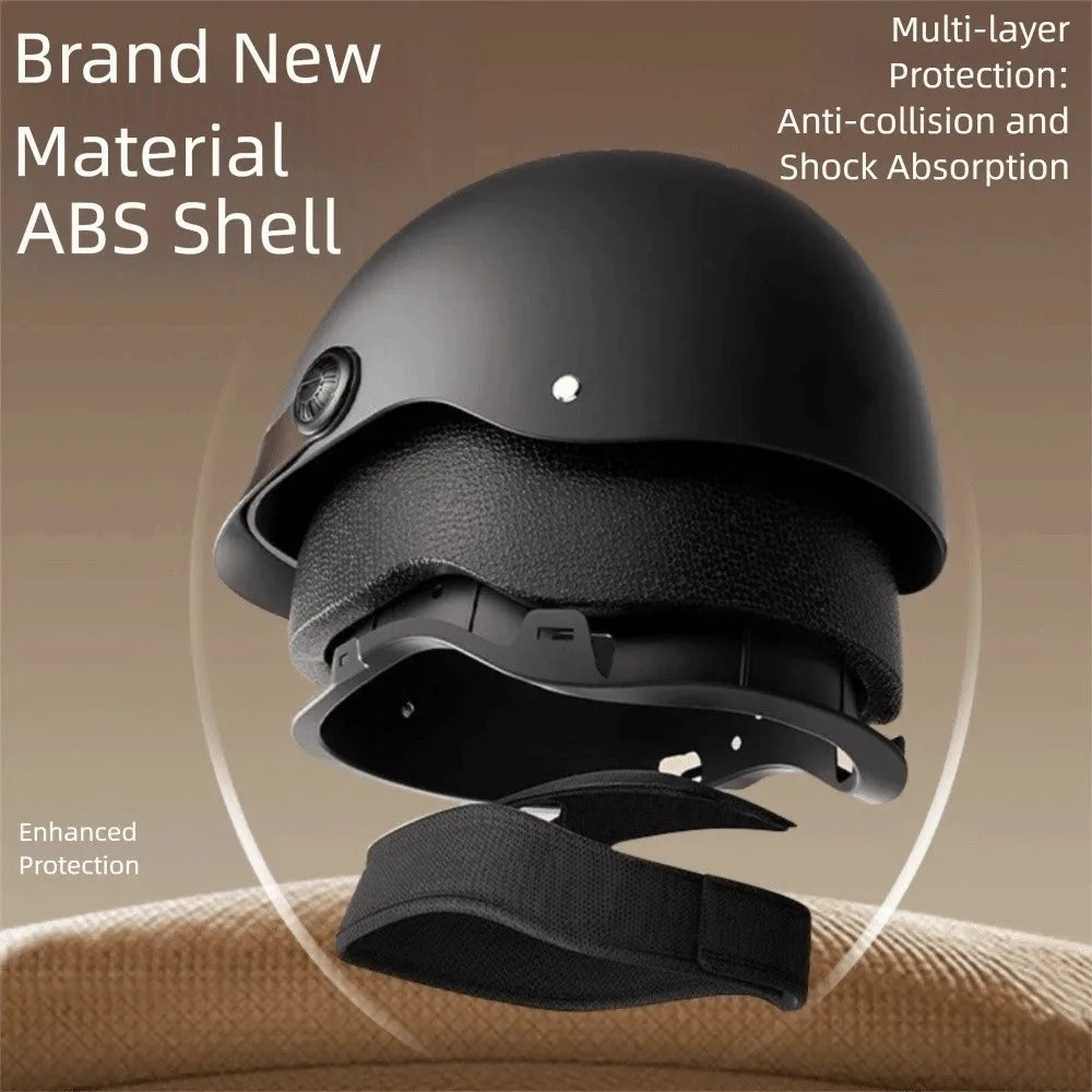 Vintage Ultra Light Electric Bicycle Helmet Sunscreen Breathable Motorcycle Half Helmet Fall Prevention Safety Helmets Riding