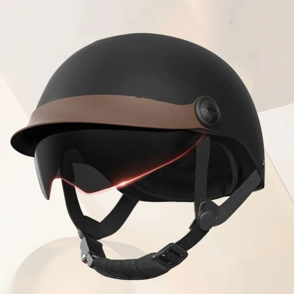 Vintage Ultra Light Electric Bicycle Helmet Sunscreen Breathable Motorcycle Half Helmet Fall Prevention Safety Helmets Riding